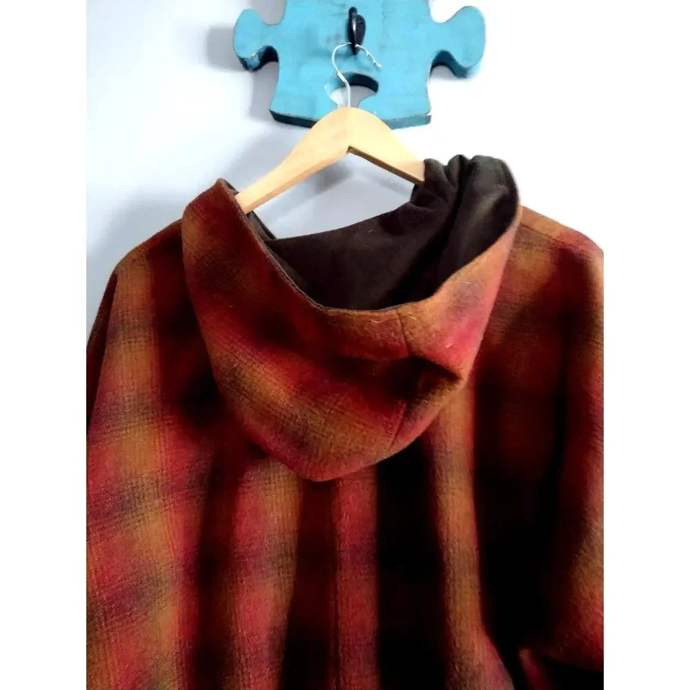 80s Banana Republic Mill Valley Vintage Wool Jacket Small Plaid Coat Cabincore